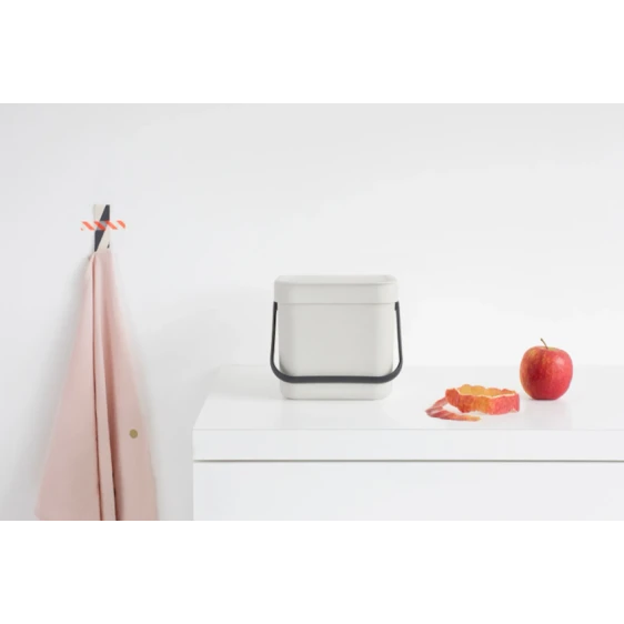 Zibil vedrəsi Brabantia Sort & Go, 18.1x13.9x18.8 sm, plastik, 3 l, açıq boz