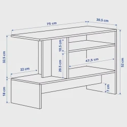 Журнальный стол Letta 3563_Letta25JurnpridiVen, темно-коричневый, 30.5x52x75 см