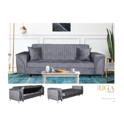 Диван Riga, 230x80x80 см, серый