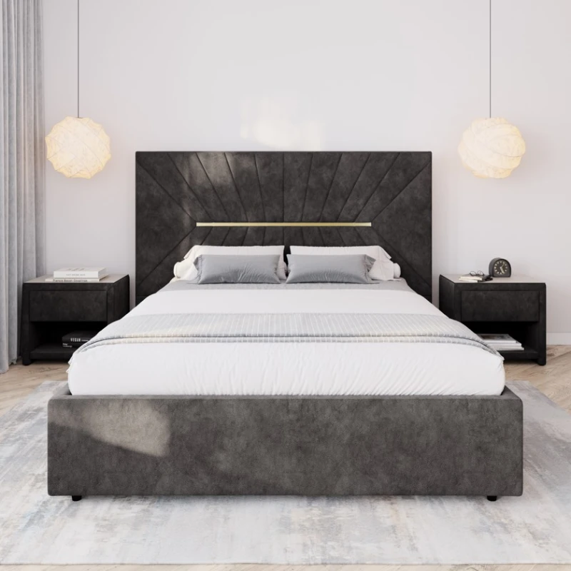 Bir yarımlıq yataq Art_ikili_yataq 50, laminat, qəhvəyi, 200x160x120 sm