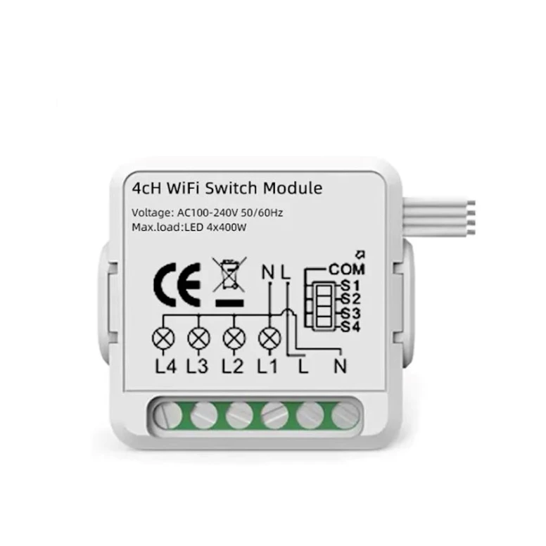 Умный выключатель Wi-Fi Tuya, 4-линейный (ST_8153836462749) Умный выключатель Wi-Fi Tuya, 4-линейный (ST_8153836462749)