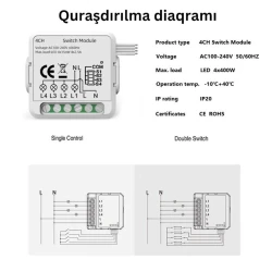 Умный выключатель Wi-Fi Tuya, 4-линейный (ST_8153836462749)
