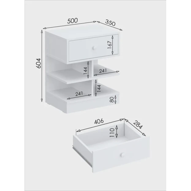 Çarpayıyanı tumba 3563_M3AndWh, 50х35х60.4 sm Çarpayıyanı tumba 3563_M3AndWh, 50х35х60.4 sm