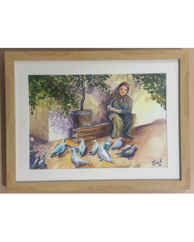 Rəsm Azərbaycanın zəhmətkeş qadınları, akvarel, 50x38 sm (inceart006)