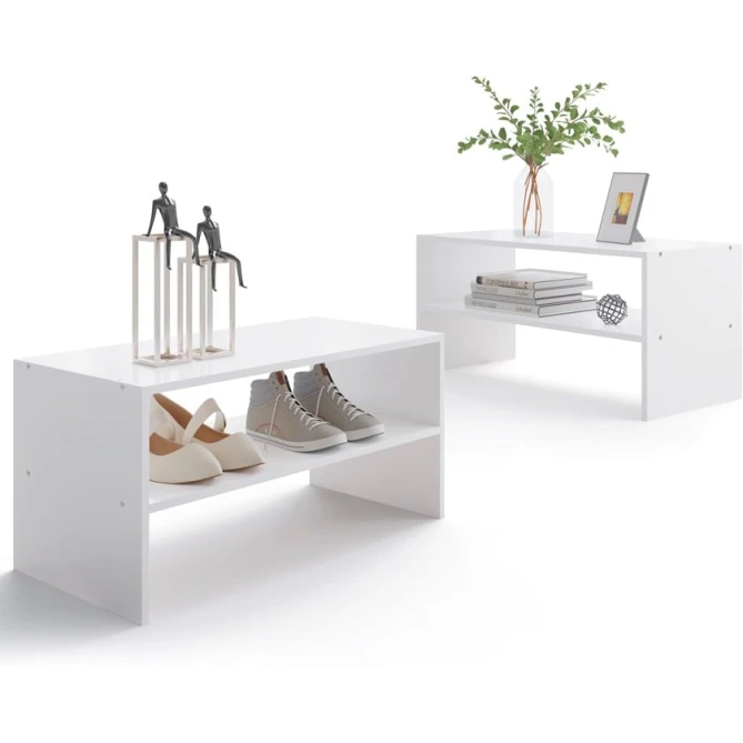 Подставка для обуви Art Mebel 4, ламинат, белая, 45х60х30 см Подставка для обуви Art Mebel 4, ламинат, белая, 45х60х30 см