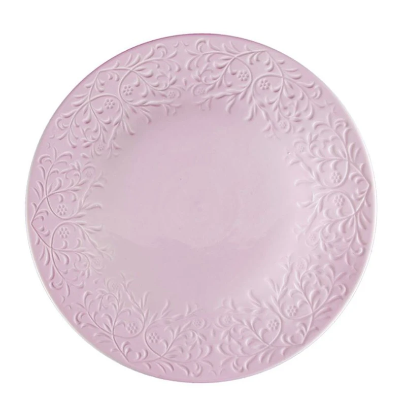 Тарелка Hom-me Papillon Baroque, 27х2.2 см, керамика, Розовый Тарелка Hom-me Papillon Baroque, 27х2.2 см, керамика, Розовый