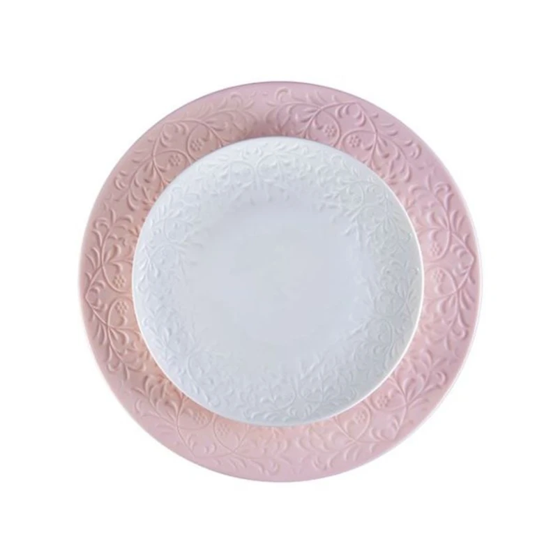 Тарелка Hom-me Papillon Baroque, 27х2.2 см, керамика, Розовый Тарелка Hom-me Papillon Baroque, 27х2.2 см, керамика, Розовый