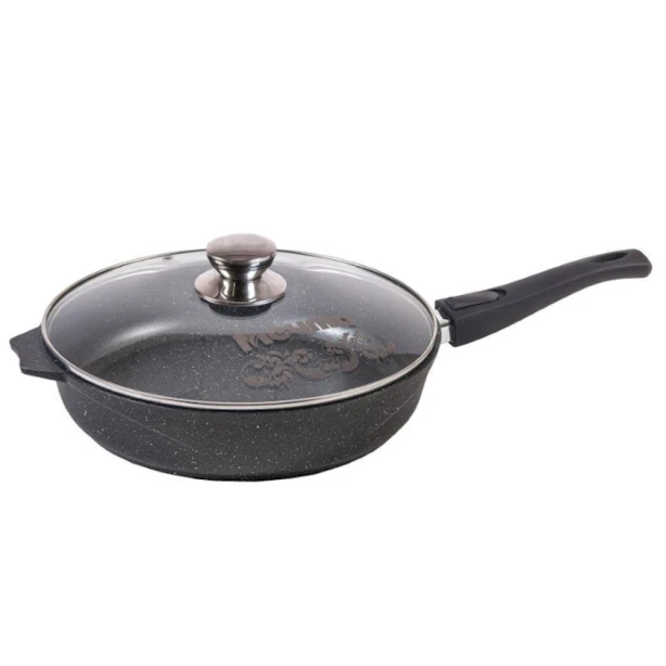 Сотейник Мечта Гранит Star С028803, 28 см, aлюминий, с крышкой, съемная ручка, черный Сотейник Мечта Гранит Star С028803, 28 см, aлюминий, с крышкой, съемная ручка, черный