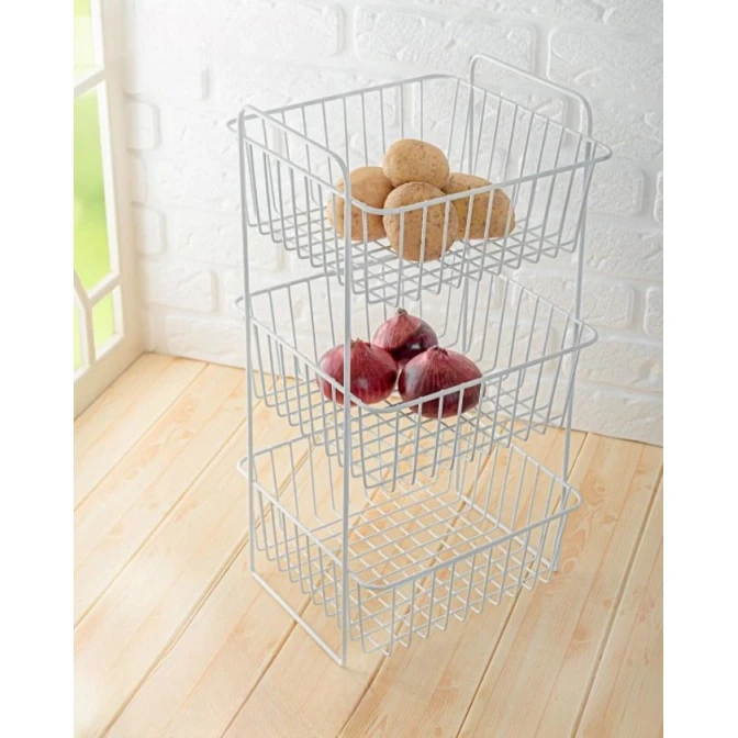 Этажерка для овощей и фруктов vm420, металл, белая, трехъярусная, 31x30x60 см Этажерка для овощей и фруктов vm420, металл, белая, трехъярусная, 31x30x60 см
