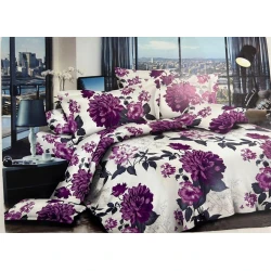 Комплект постельного белья Luxe Cotton LX-MK-0008, простыня 200x220 см, пододеяльник 200x220 см, наволочки 50x70 см, двуспальный, сатин, разноцветный