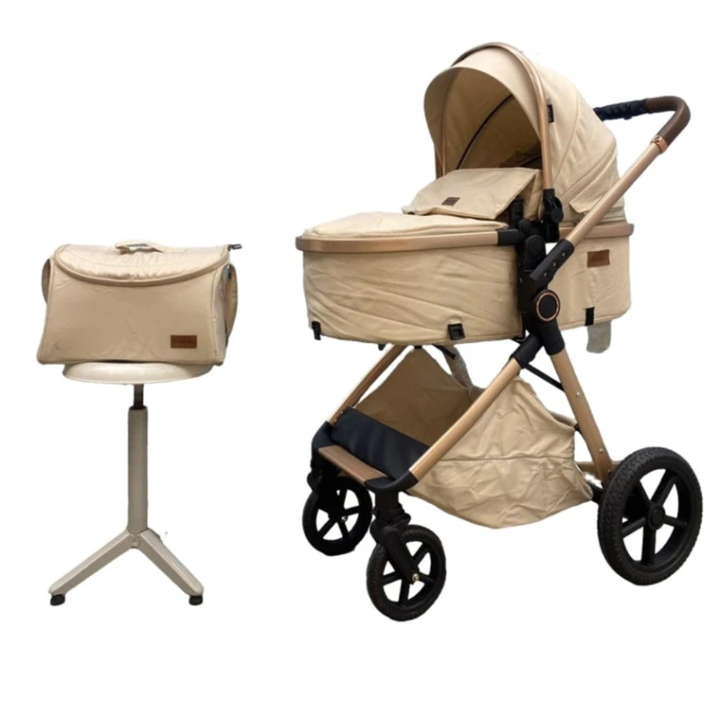 Детская коляска TB-Kidilo V8G azr824, кремовая