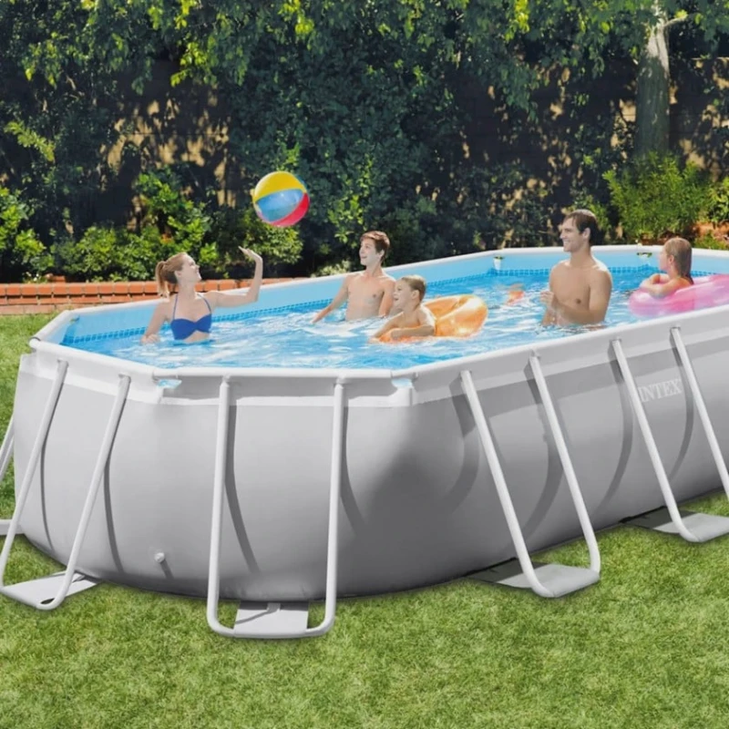 Бассейн каркасный Intex H26225588796NP, 503x274x122 см, 13365 л, серый Бассейн каркасный Intex H26225588796NP, 503x274x122 см, 13365 л, серый