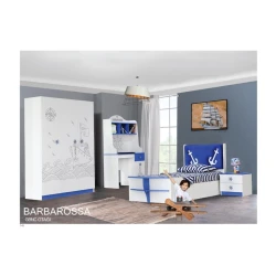 Набор детской мебели Barbarossa, белый, кровать 98x103x226 см, шкаф 140x188x45 см, компьютерный стол 100x176x47 см, тумба 50x44x40 см Набор детской мебели Barbarossa, белый, кровать 98x103x226 см, шкаф 140x188x45 см, компьютерный стол 100x176x47 см, тумба 50x44x40 см