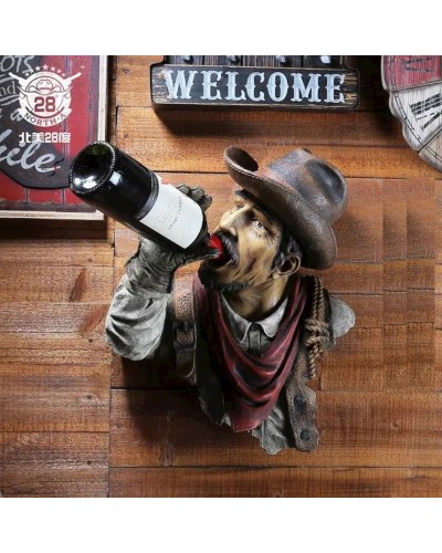 Şərab üçün tutacaq American West Cowboy Head ezzy_5793, 44.5x22.3x26.2 sm