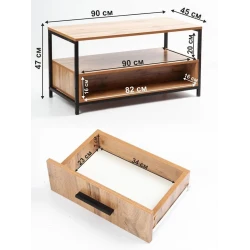 Журнальный стол 47x45x90 см, ЛДСП, коричневый Журнальный стол 47x45x90 см, ЛДСП, коричневый
