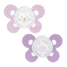 Əmziklər dəsti Chicco Physio Comfort Girl, 6-16 ay, silikon, 2 əd, bənövşəyi
