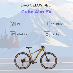 Dağ velosipedi Cube Aim EX, ölçü M, Caramel/Black