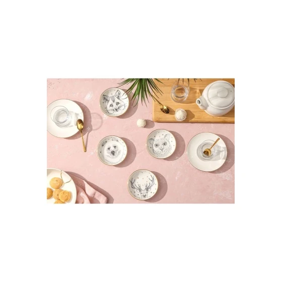 Kasa dəsti Porland Forest, farfor, ağ, 10 sm, 4 əd