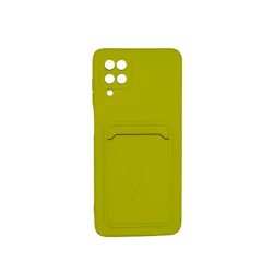 Çexol Silikon Card Case Samsung Galaxy A22 üçün, Yellow