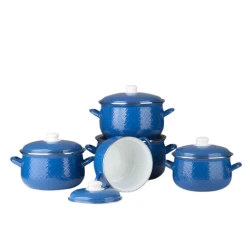 Набор кастрюль, нержавеющая сталь, синий, 10 предметов, 20/22/24/26/28 см
