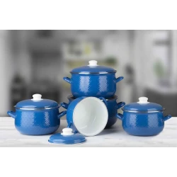 Набор кастрюль, нержавеющая сталь, синий, 10 предметов, 20/22/24/26/28 см