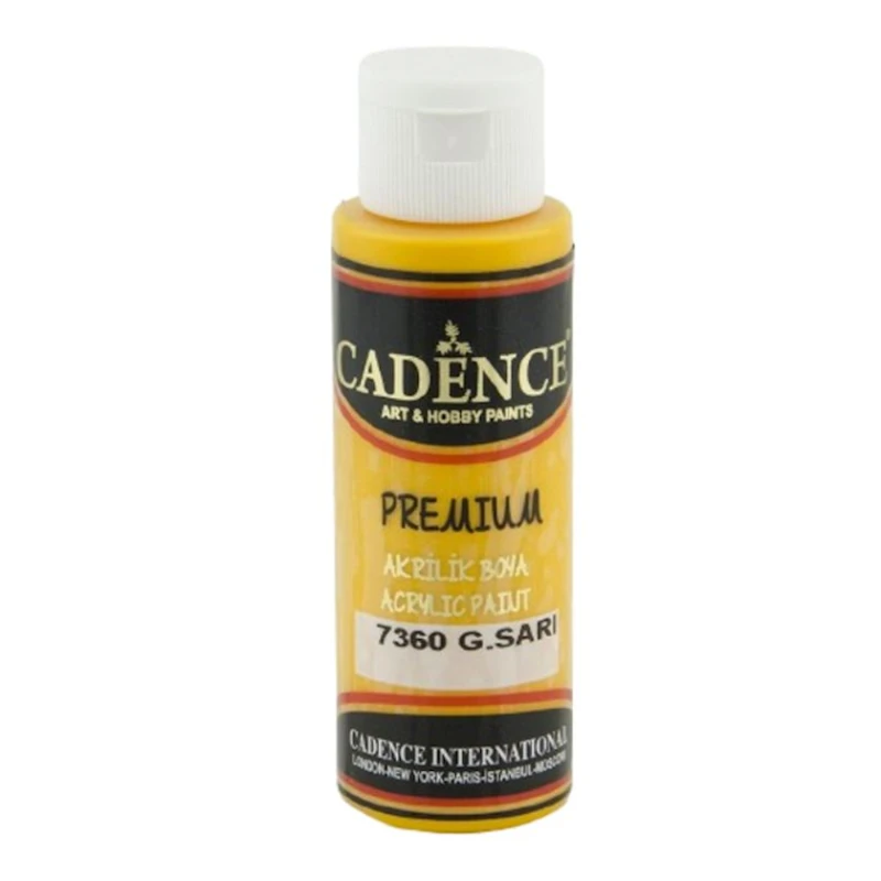 Декоративная акриловая краска Cadence Premium Acrylic Paint 7360 Sun Yellow, Солнечный желтый, 70 мл Декоративная акриловая краска Cadence Premium Acrylic Paint 7360 Sun Yellow, Солнечный желтый, 70 мл