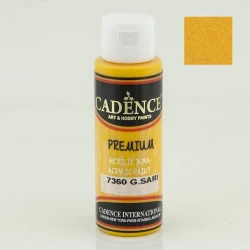 Dekorativ akril boya Cadence Premium Acrylic Paint 7360 Sun Yellow, Günəşli sarı, 70 ml