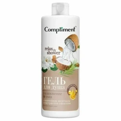 Duş geli Compliment Relax & Shower, kokos südü və qardeniya ekstraktı ilə, nəmləndirmə və qulluq, 400 ml