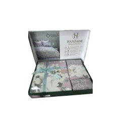Комплект постельного белья Hanzade Home Collection, пододеяльник 160x220 см, простыня 240x240 см, 2 шт. наволочки 50x70 см, двуспальный, хлопок, разноцветный
