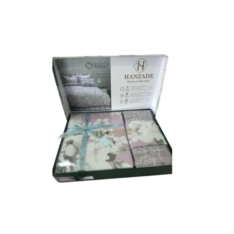 Комплект постельного белья Hanzade Home Collection, пододеяльник 160x220 см, простыня 240x240 см, 2 шт. наволочки 50x70 см, двуспальный, хлопок, разноцветный Комплект постельного белья Hanzade Home Collection, пододеяльник 160x220 см, простыня 240x240 см, 2 шт. наволочки 50x70 см, двуспальный, хлопок, разноцветный