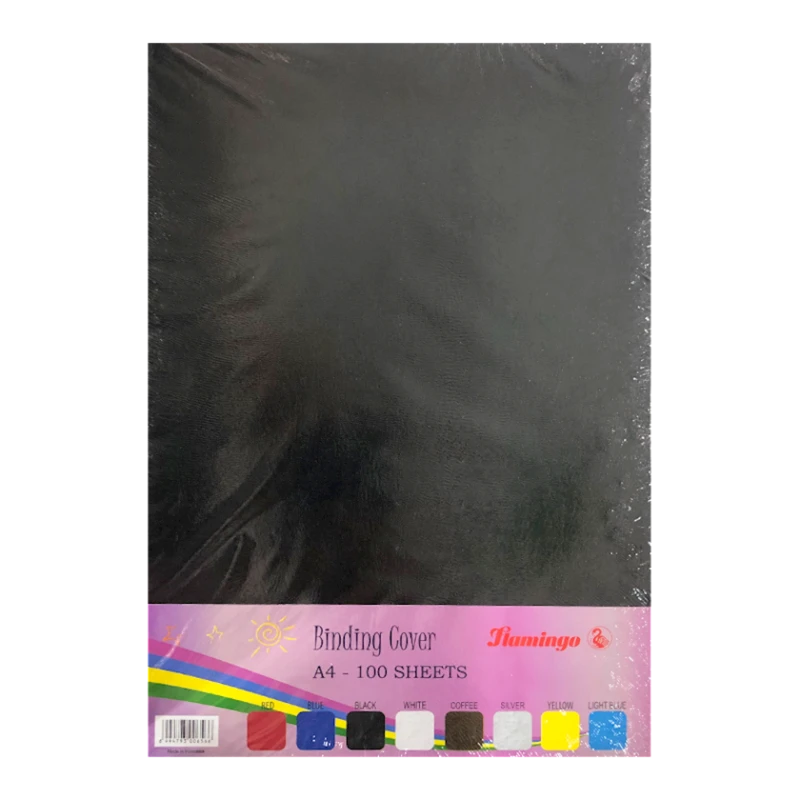 Обложка для переплета Flamingo А4, 100 шт, черный Обложка для переплета Flamingo А4, 100 шт, черный