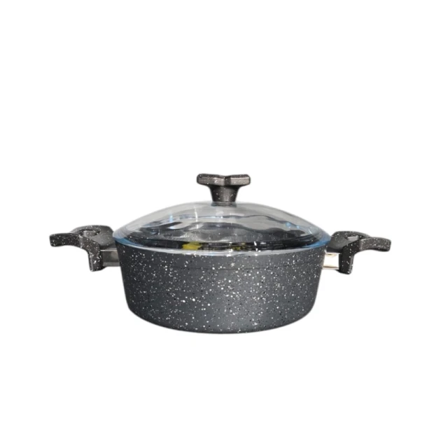 Кастрюля низкая Çırağan 5575, гранит, серая, 28 см