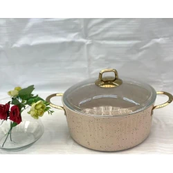 Кастрюля Eviz PP-EE-011, гранит, кремовый, 24 см