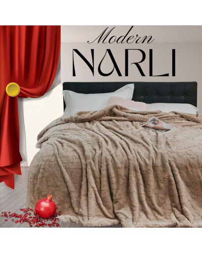 Yorğan Narlı 1144, 200x230 sm, bambuk, ikinəfərlik, qəhvəyi