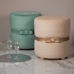 Пуфик 13, ткань, голубой, 40x35x35 см