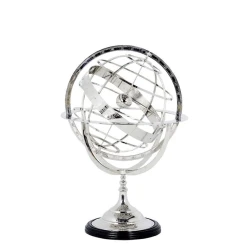 İnteryer dekorasiyası üçün qlobus Eichholtz 104652 Globe nickel finish S diametr 32sm,hündürlüyü 52sm,nikel işləməli,qara əsas