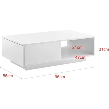 Журнальный стол ev_12116132, ламинат, белый, 95x55x31 см Журнальный стол ev_12116132, ламинат, белый, 95x55x31 см