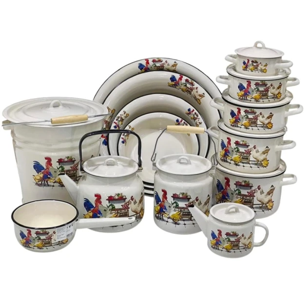 Набор посуды Qorax 00004425, эмаль, разноцветный Набор посуды Qorax 00004425, эмаль, разноцветный