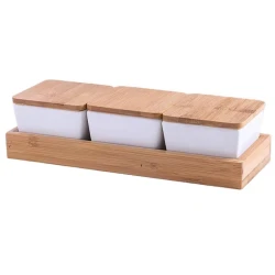 Çərəz qabı, bambuk/şüşə, ağ/qəhvəyi, 10x28 sm