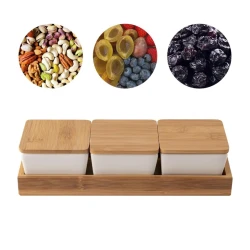 Çərəz qabı, bambuk/şüşə, ağ/qəhvəyi, 10x28 sm