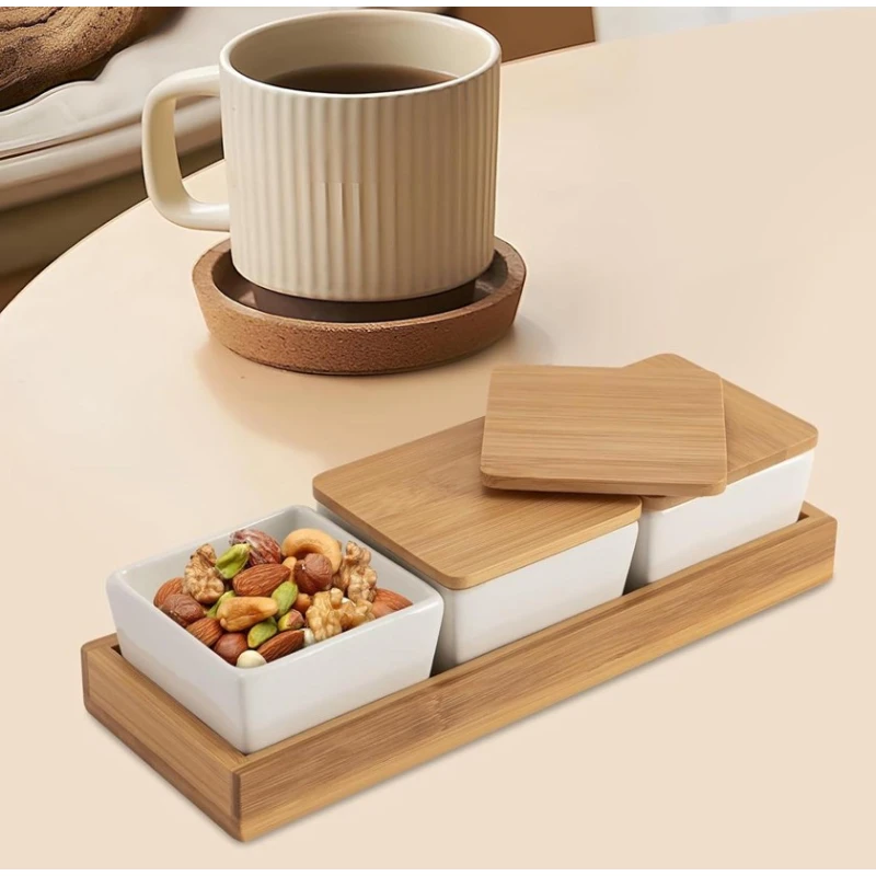 Çərəz qabı, bambuk/şüşə, ağ/qəhvəyi, 10x28 sm