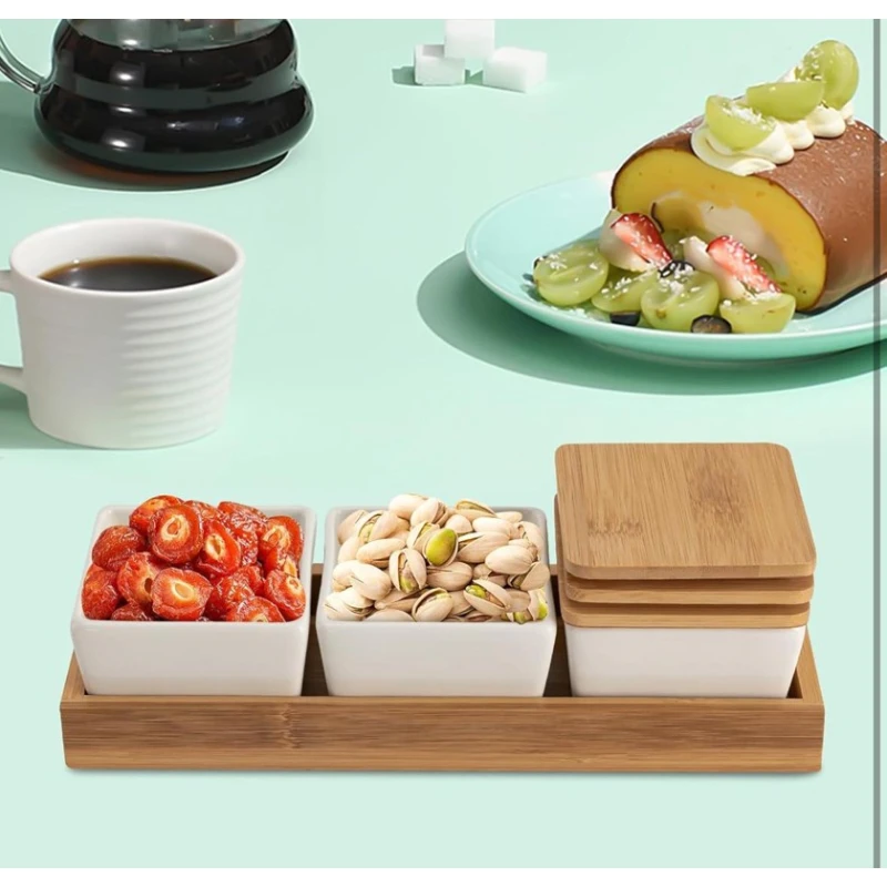 Çərəz qabı, bambuk/şüşə, ağ/qəhvəyi, 10x28 sm