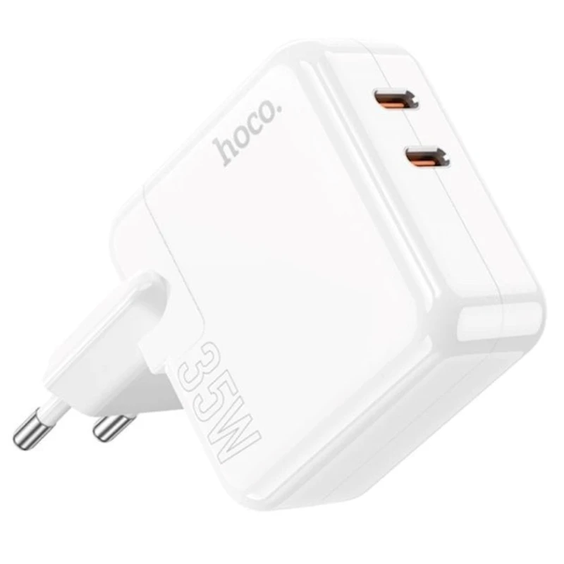 Сетевое зарядное устройство Hoco C110A, PD 35W, 2 USB-C White Сетевое зарядное устройство Hoco C110A, PD 35W, 2 USB-C White