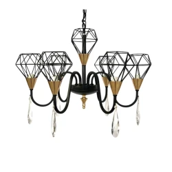 Люстра подвесная Şəms Aydınlatma 8129-6 BK, черная/золотистая