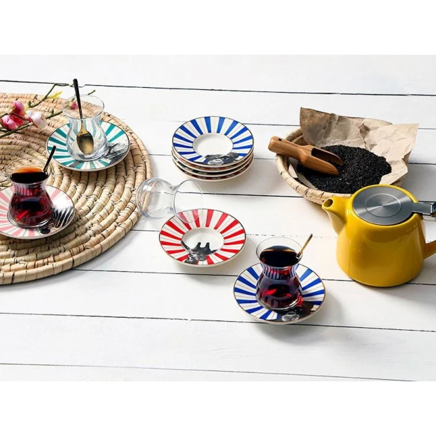 Çay dəsti Porland Wild Life 04ALM007478, 4 nəfərlik, 8 əd, farfor, rəngbərəng