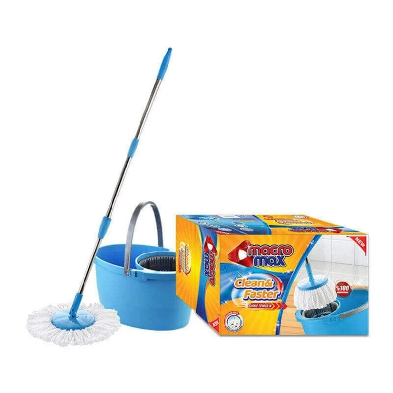 Döşəmə yuma dəsti Macromax Clean Faster, lif süpürgə + vedrə, mavi Döşəmə yuma dəsti Macromax Clean Faster, lif süpürgə + vedrə, mavi