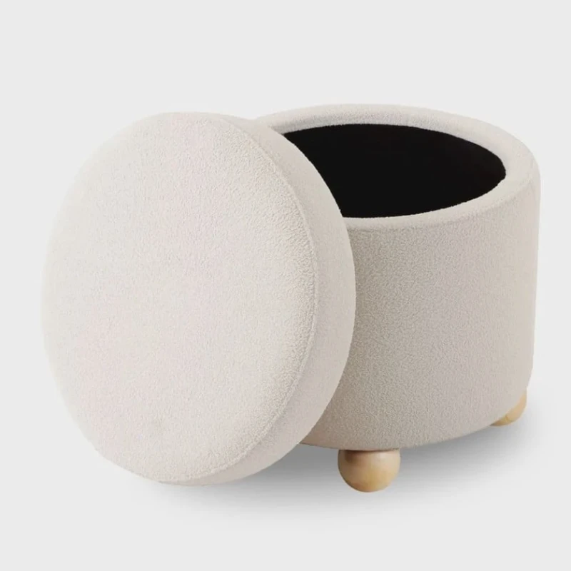 Пуфик 60, ткань, белый, 40x35x35 см Пуфик 60, ткань, белый, 40x35x35 см