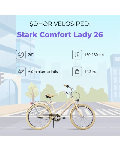 Velosiped Stark Comfort Lady 26, S