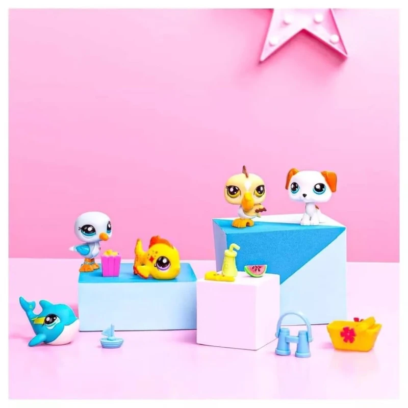 Набор фигурок Bandai LTD Littlest Pet Shop Collector Set Beach Besties Набор фигурок Bandai LTD Littlest Pet Shop Collector Set Beach Besties