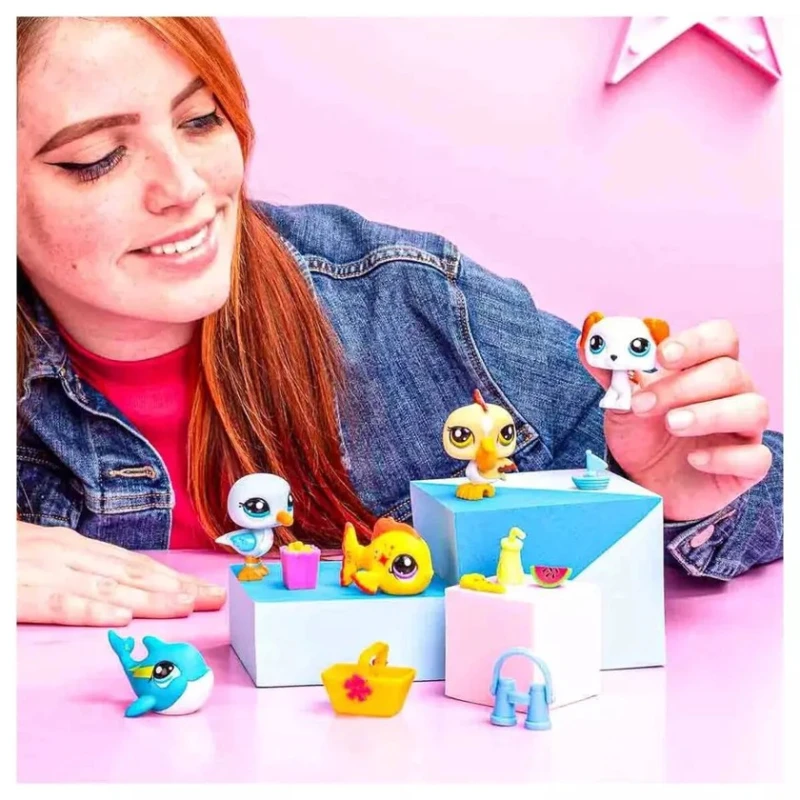 Набор фигурок Bandai LTD Littlest Pet Shop Collector Set Beach Besties Набор фигурок Bandai LTD Littlest Pet Shop Collector Set Beach Besties